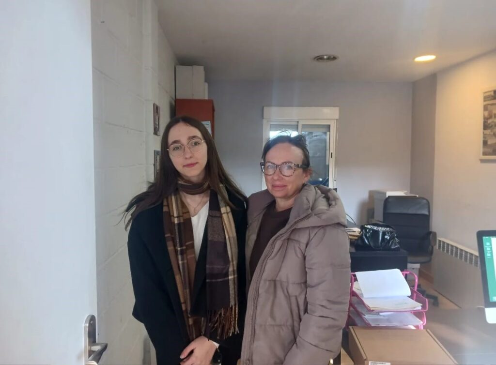 Carla Vandervannet and her tutor - work experience placement in an international transport company