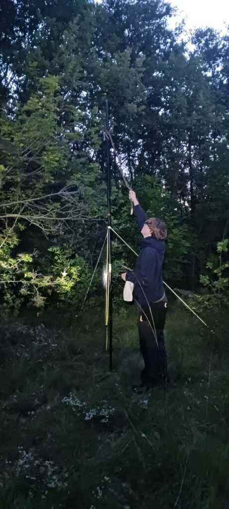 4 heures du matin - installation des filets pour l'étude des oiseaux
